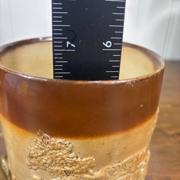 Antique Salt Glaze Hunting Mug with Hound Handle 1800s Stoneware Tankard - Picture 13 of 14